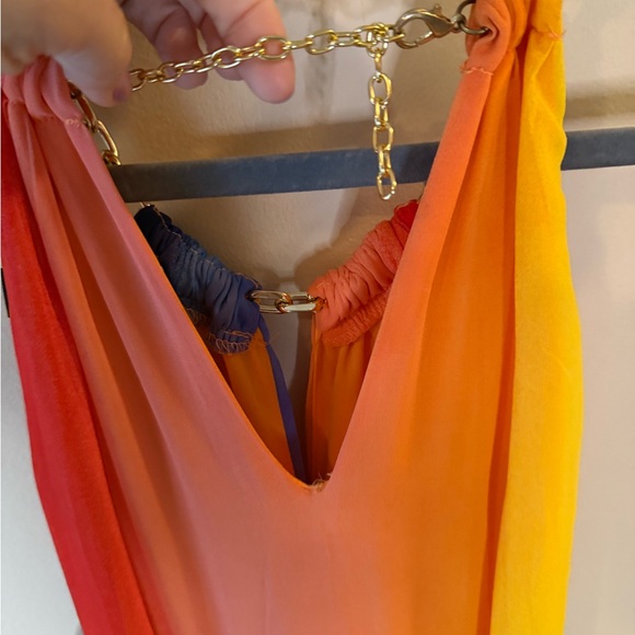 NY & Co. Rainbow Draped Dress size L - Picture 7 of 10